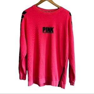 PINK Victoria Secret Campus Crew Side Zip Pullover Size S